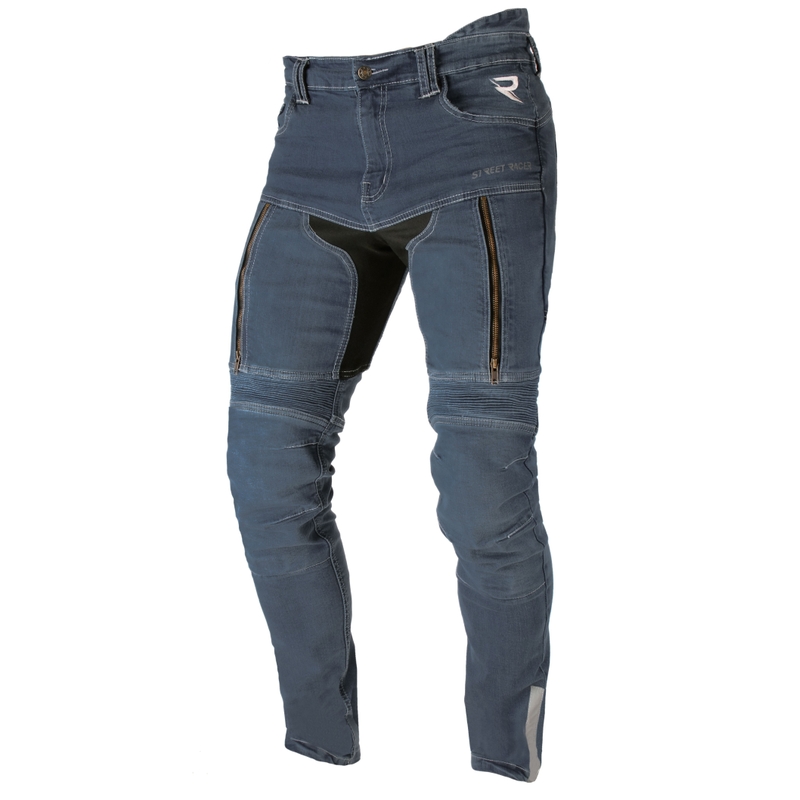 Jeansy na motocykel Street Racer Denim vyprané modré výpredaj