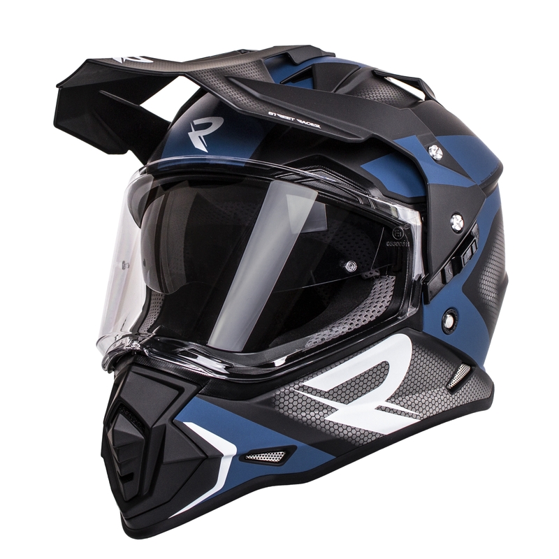 Enduro prilba Street Racer Tracker čierno-modrá