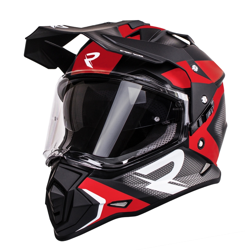 Enduro prilba Street Racer Tracker čierno-červená
