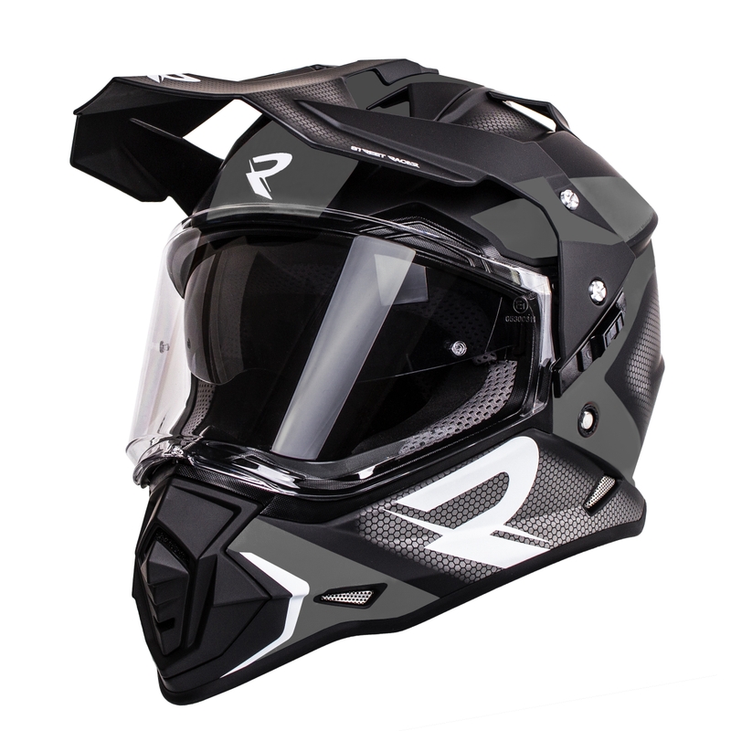 Enduro prilba Street Racer Tracker čierno-šedá