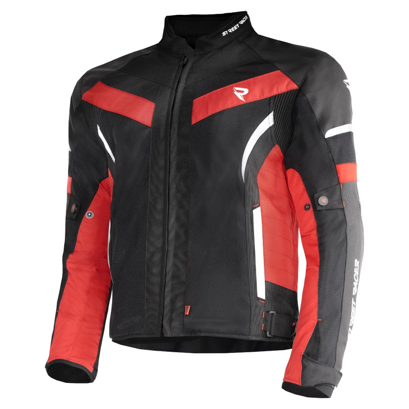 Bunda na motorku Street Racer Evans Air čierno-červená
