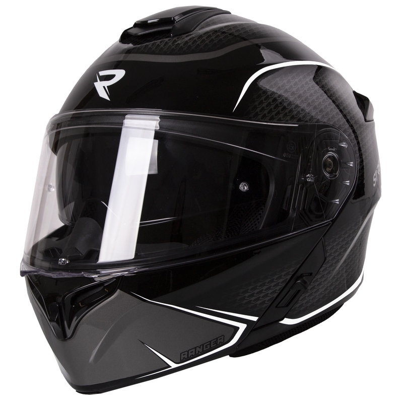 Vyklápacia prilba na motocykel Street Racer Ranger čierno-biela - II. akosť