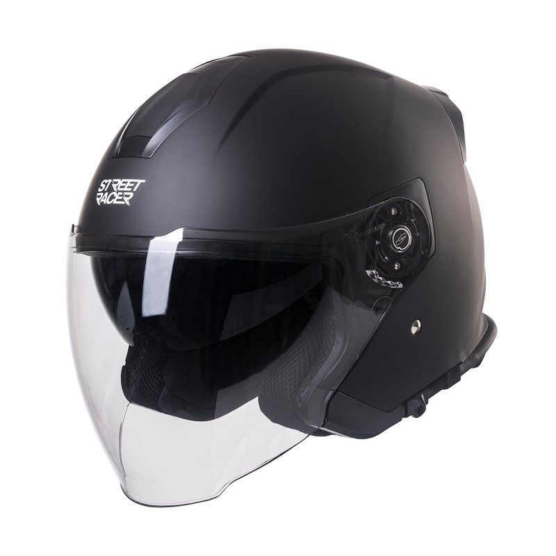 Otvorená prilba na motocykel Street Racer SR 01 MotoZem Performance čierná - II. akosť