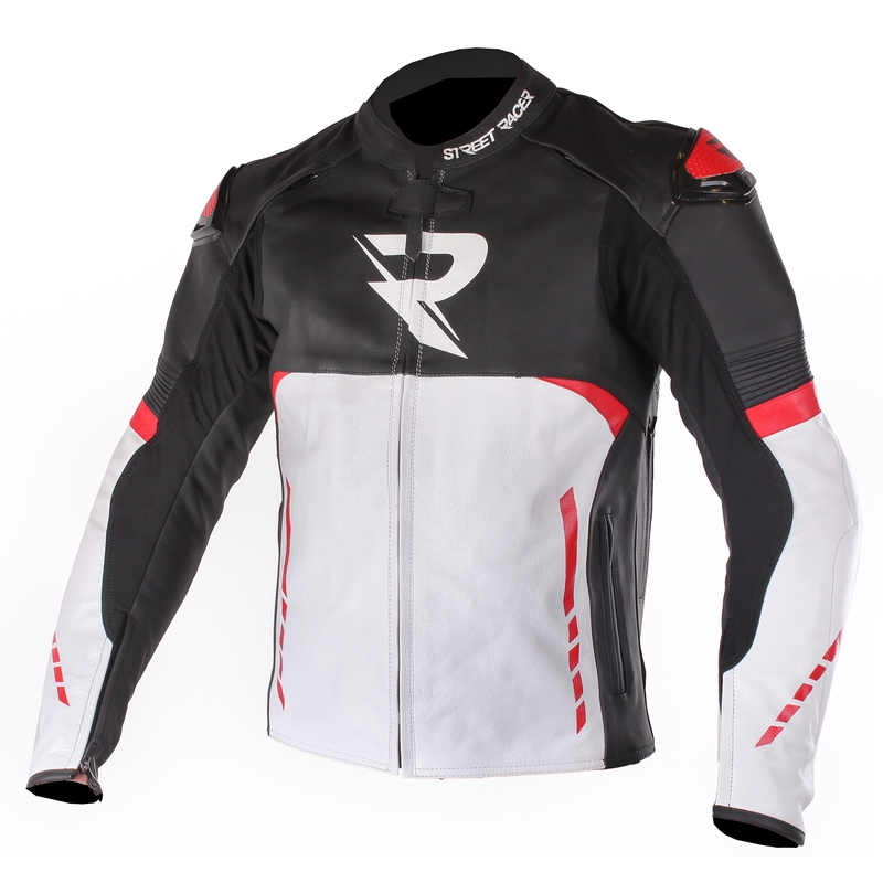 Bunda na motorku Street Racer Tour čierno-bielo-červená výpredaj
