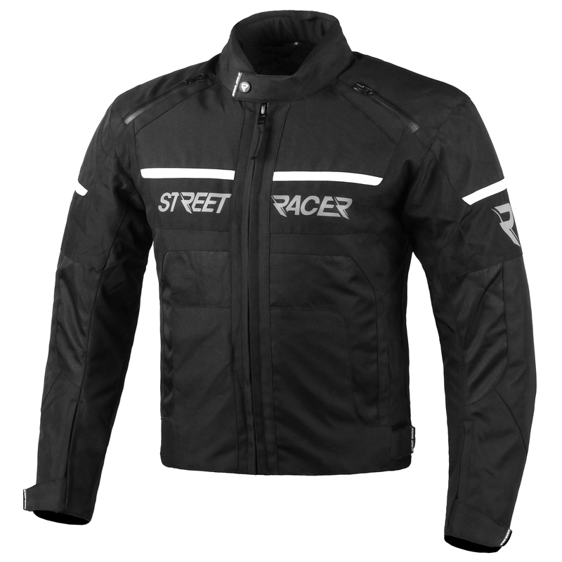 Bunda na motorku Street Racer Definit čierno-biela - II. akosť výpredaj