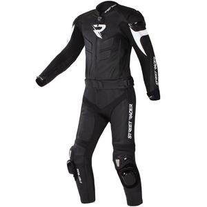 Kožená kombinéza na motorku Street Racer Fast Track 2.1 čierno-biela