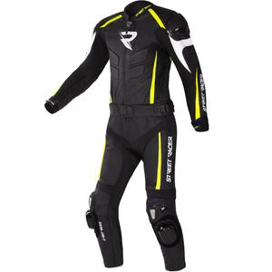 Kožená kombinéza na motorku Street Racer Fast Track 2.1 čierno-fluo žlto-biela