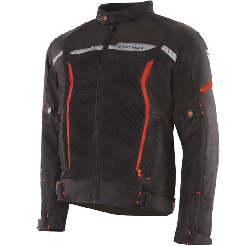 Bunda na motocykel Street Racer Flex Air čierno-červená