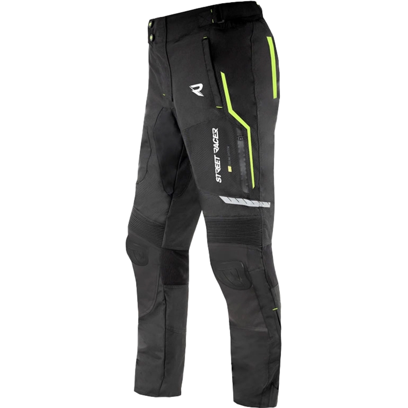 Nohavice na motorku Street Racer Flex EVO čierno-fluo žlté - II. akosť
