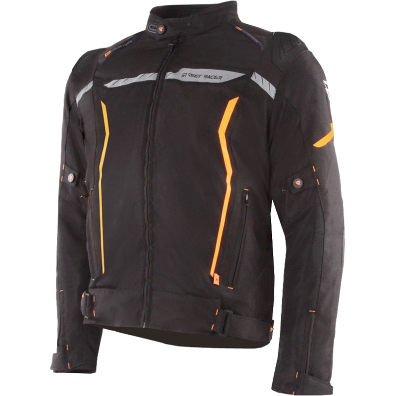 Bunda na motocykel Street Racer Flex EVO čierno-oranžová - II. akosť